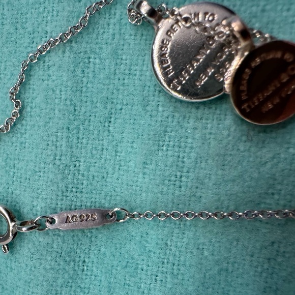 Tiffany & Co. Silver and Rubedo RTT Double Pendant Necklace - Picture 3 of 7